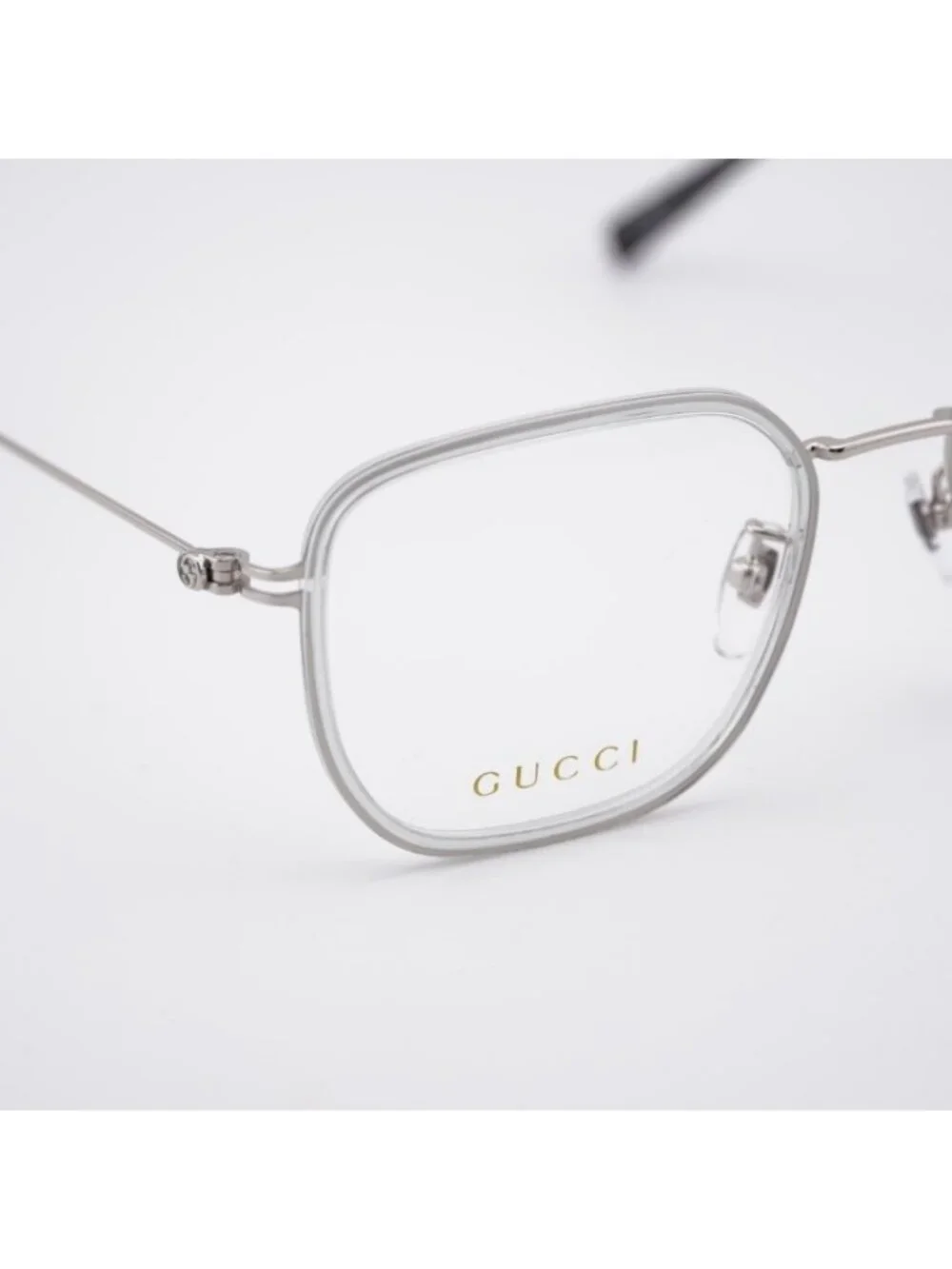 Gucci GG1852OA 004 Eyeglasses Grey / Silver 53mm Square Frame